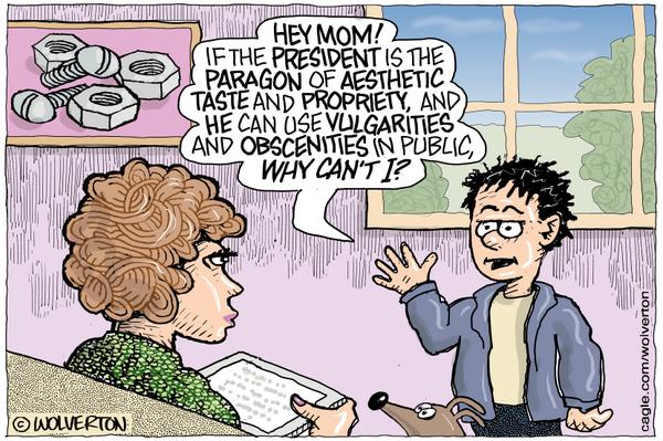 Son Defends Swearing Via Presidential Example