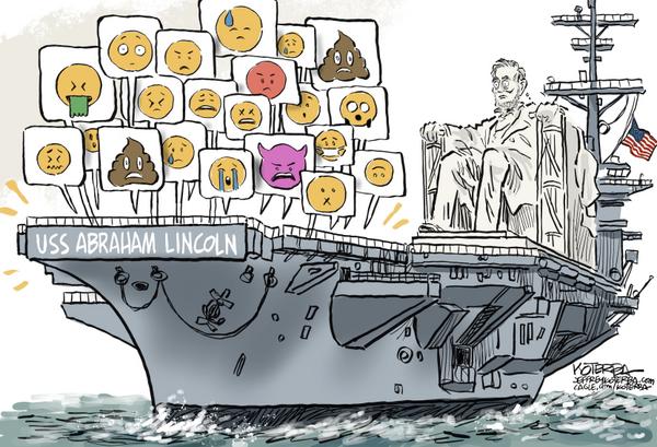 Lincoln's Ship of State Overwhelmed by Emojis