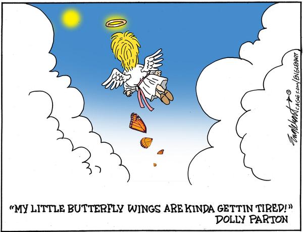 Dolly Parton Angel with Falling Wings