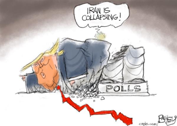 Trump Claims Iran Collapsing as Polls Drop