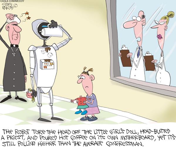 Robot Outpolls Congressman After Mishaps
