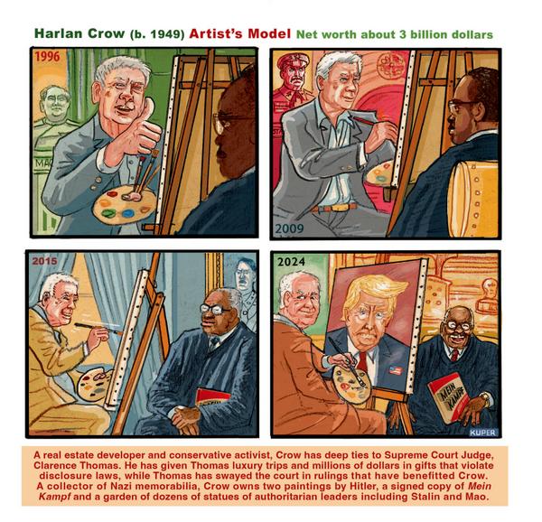 Harlan Crow Paints Thomas and Trump