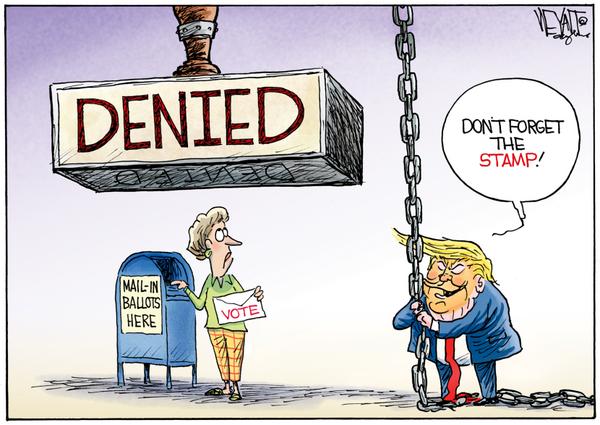 Trump Lowers Denied Stamp on Mail-In Ballots