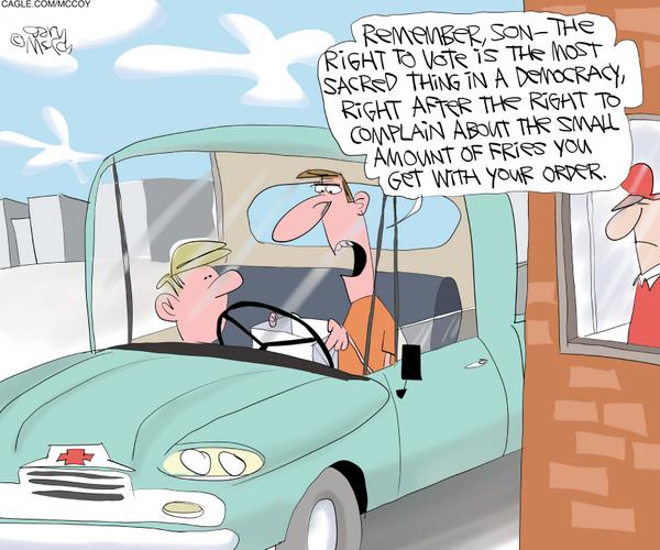 Dad Lectures Son on Voting Rights