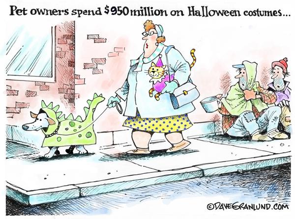Pet owners and Halloween costumes