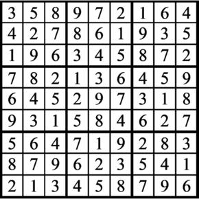 Answers to Previous Sudoku Puzzle