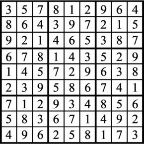 Answers to Previous Sudoku Puzzle
