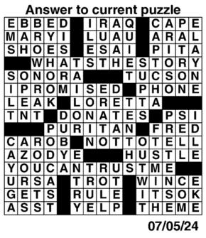 Answers to Previous Crossword