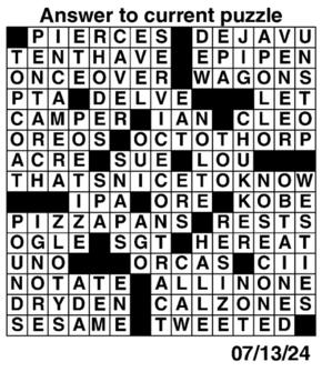 Answers to Previous Crossword