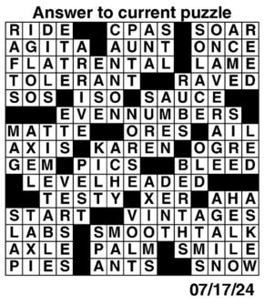 Answers to Previous Crossword