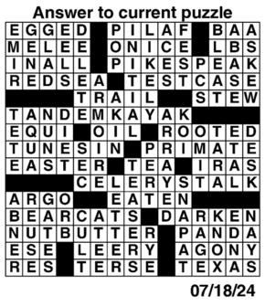 Answers to Previous Crossword