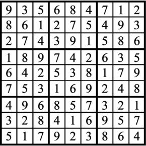 Answers to Previous Sudoku Puzzle