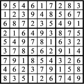 Answers to Previous Sudoku Puzzle