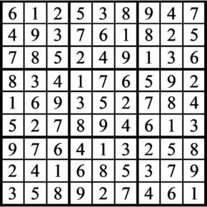 Answers to Previous Sudoku Puzzle