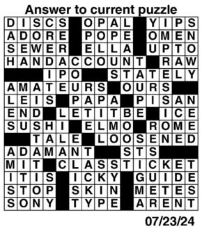 Answers to Previous Crossword