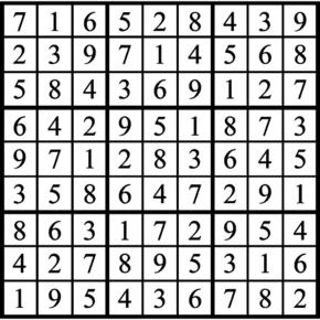 Answers to Previous Sudoku Puzzle