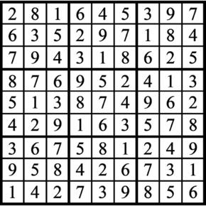 Answers to Previous Sudoku Puzzle