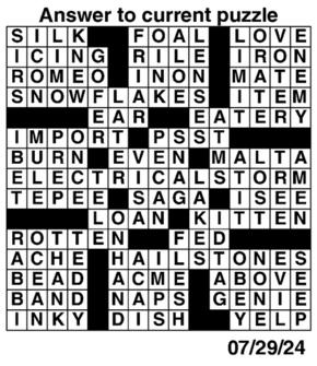 Answers to Previous Crossword