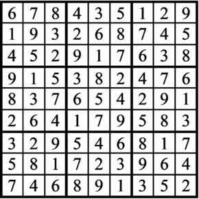 Answers to Previous Sudoku Puzzle