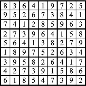 Answers to Previous Sudoku Puzzle