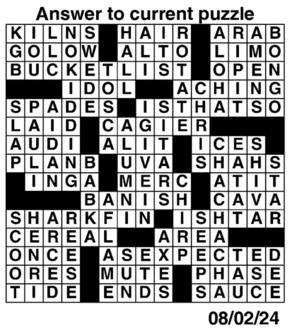 Answers to Previous Crossword