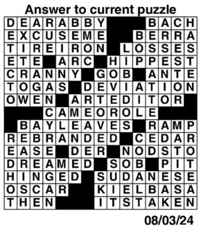 Answers to Previous Crossword