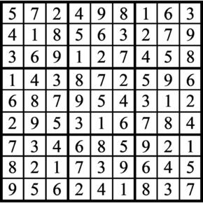 Answers to Previous Sudoku Puzzle