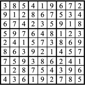 Answers to Previous Sudoku Puzzle