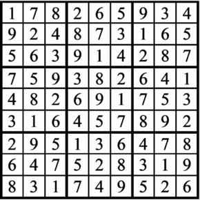 Answers to Previous Sudoku Puzzle