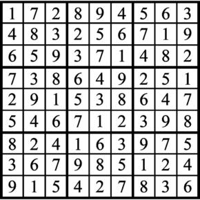 Answers to Previous Sudoku Puzzle