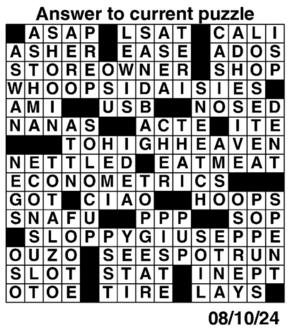 Answers to Previous Crossword