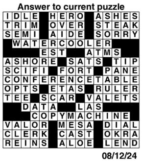 Answers to Previous Crossword