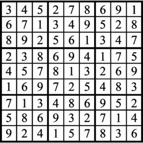 Answers to Previous Sudoku Puzzle