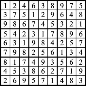 Answers to Previous Sudoku Puzzle