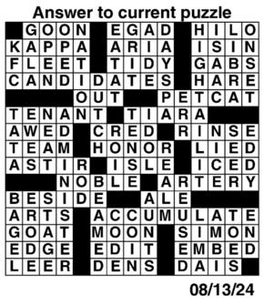 Answers to Previous Crossword