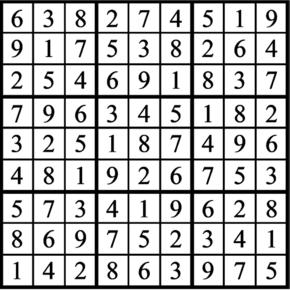 Answers to Previous Sudoku Puzzle