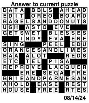 Answers to Previous Crossword