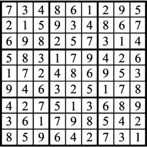 Answers to Previous Sudoku Puzzle