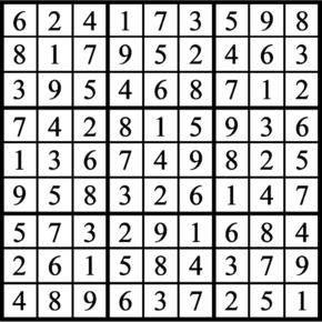 Answers to Previous Sudoku Puzzle