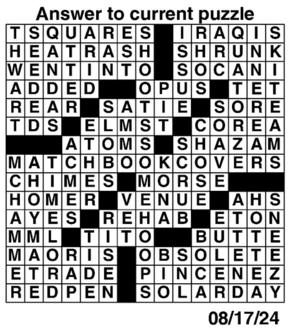 Answers to Previous Crossword