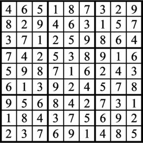 Answers to Previous Sudoku Puzzle