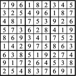 Answers to Previous Sudoku Puzzle