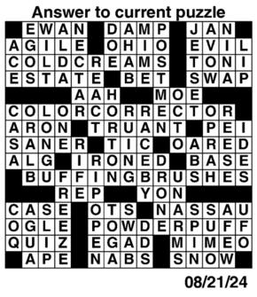 Answers to Previous Crossword