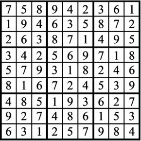 Answers to Previous Sudoku Puzzle