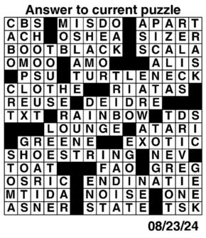 Answers to Previous Crossword