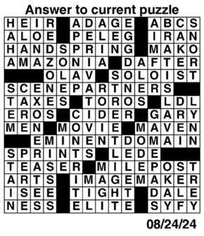 Answers to Previous Crossword