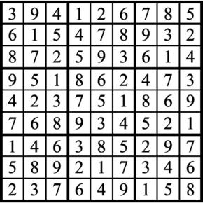 Answers to Previous Sudoku Puzzle