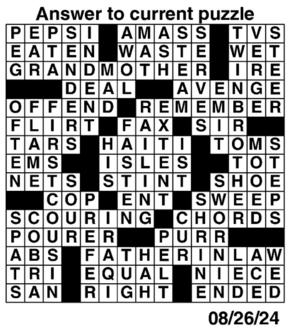 Answers to Previous Crossword