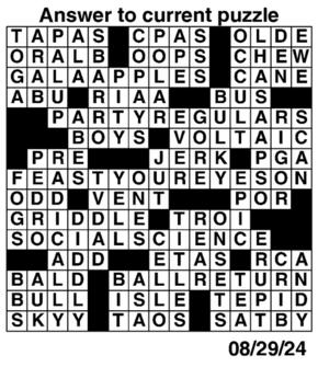 Answers to Previous Crossword