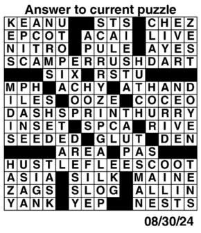 Answers to Previous Crossword